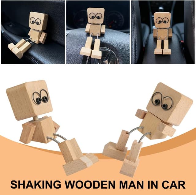 Detalle de Vicloon petite figurine en bois à bascule avec lunettes magnétiques