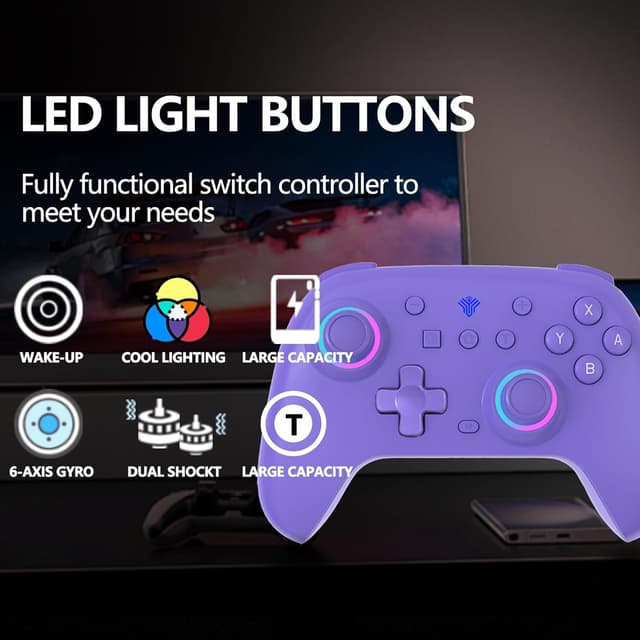 Detalle de SZYUYU Switch Controller with 7-Color LED