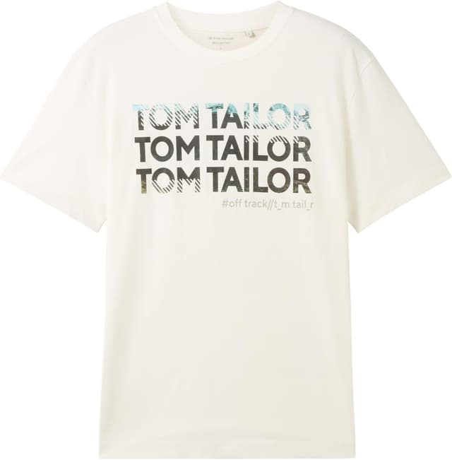 Detalle de TOM TAILOR T-Shirt da uomo in cotone con stampa fotografica