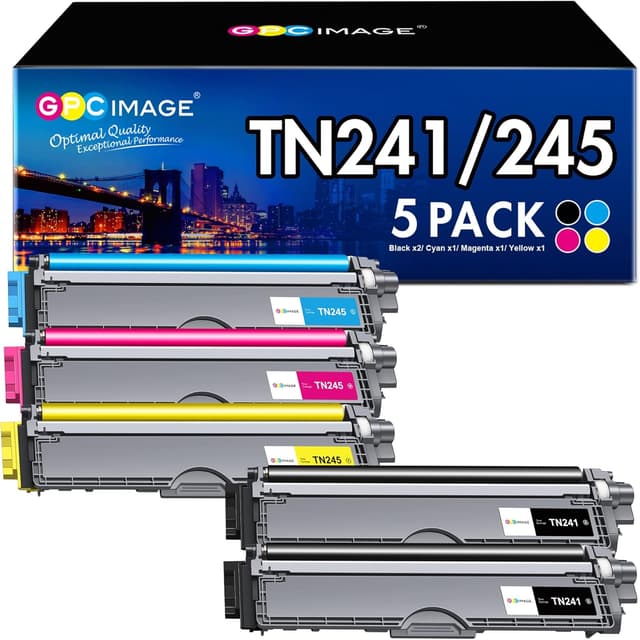 Detalle de 5-Pack TN241 TN245 compatible toner cartridges for Brother (2BK/1C/1M/1Y) for HL-3140CW series