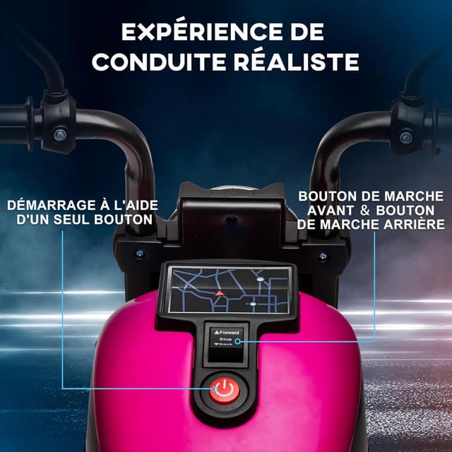 Thumbnail 2 de HOMCOM Moto électrique 6V Enfants Rose 3 km/h
