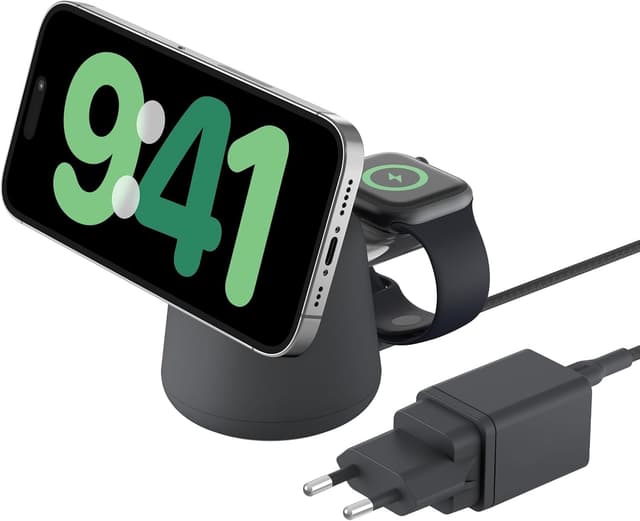 Detalle de Belkin BoostCharge Pro Station 2-en-1 Qi2