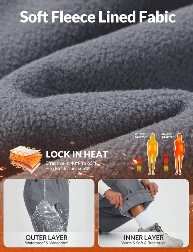 Thumbnail 4 de Baleaf Women's Waterproof Snow Pants with Fleece Lining 🧣