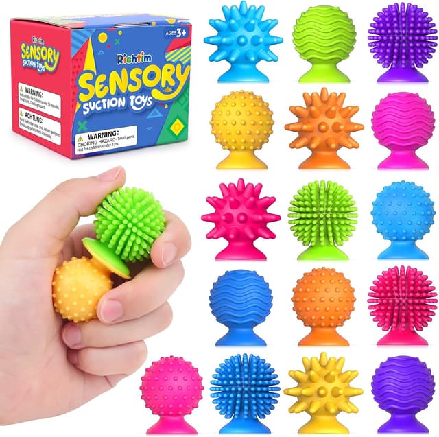 Thumbnail 6 de Sensory Fidget Toys Kids & Adults 8-Pack Textured Suction Toys for Classroom & Autism