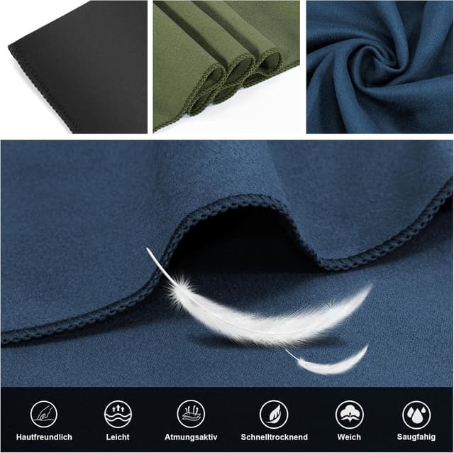 Detalle 2 de Mikrofaser Sporthandtuch 3er Set 60x120 cm