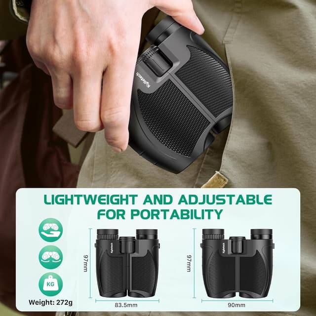 Detalle de Kylietech Kompakt Fernglas 12x25 – leichtes Fernglas mit FMC-Multi-Coating und BAK-4 Prismen