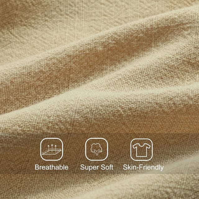 Detalle 2 de Zetieny Herren-Leinen-Shorts mit Kordelzug: Sommer-Freizeitshorts mit Taschen