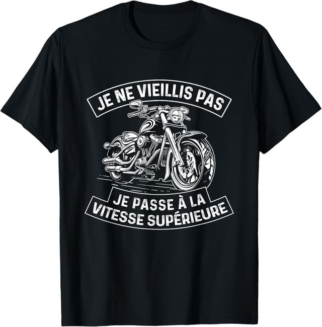 Detalle de Je Ne Vieillis Pas T‑Shirt Motard Moto