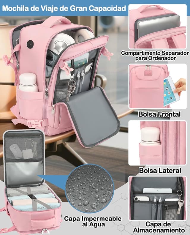 Detalle 2 de LYNXCHER Mochila de Viaje Cabina para Easyjet ✈