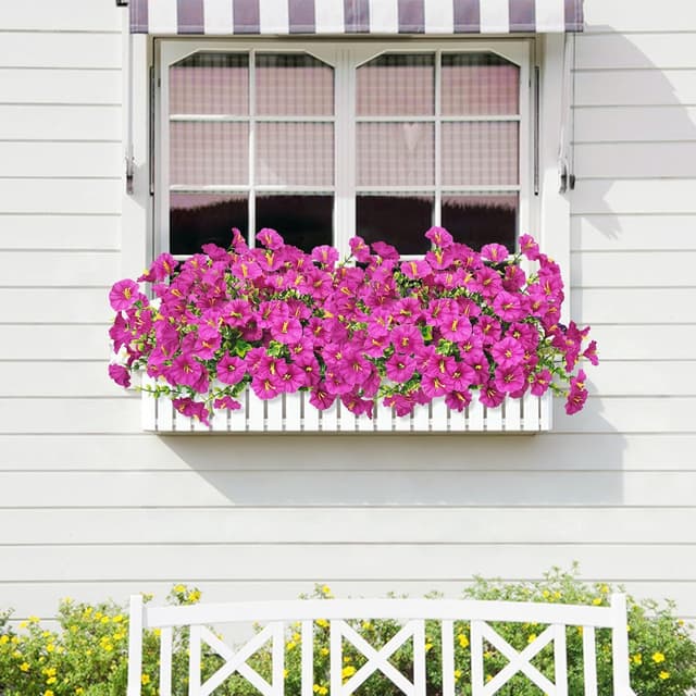 Detalle de TINA Kunstblumen wie echt, 9 Bündel – wetterfeste Balkonpflanzen für Innen & Außen