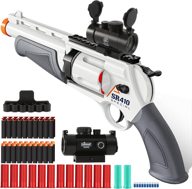 Detalle de Grizzly Toy Guns for Boys Shotgun Foam Blaster (Enhanced Revolver) — Soft Bullet Blaster for Kids 8+