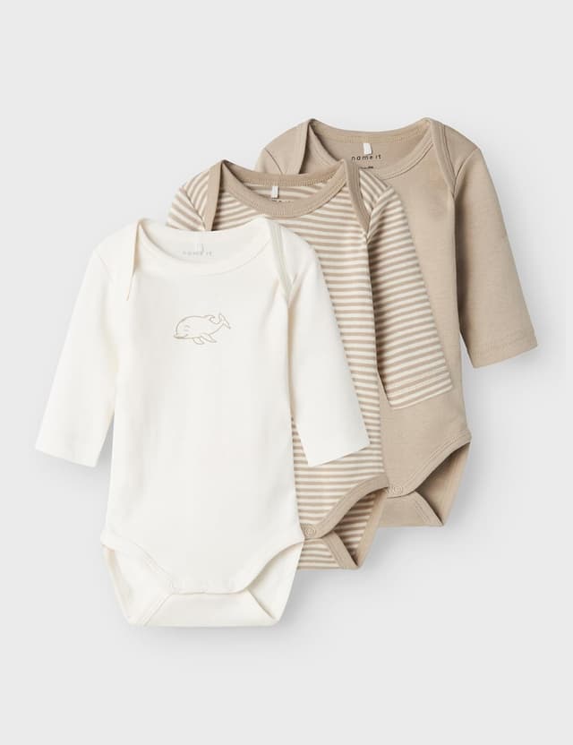 Detalle de NAME IT Nbnbody 3p Core 2 Noos body a maniche lunghe in pura cachemira (pacco da 3)