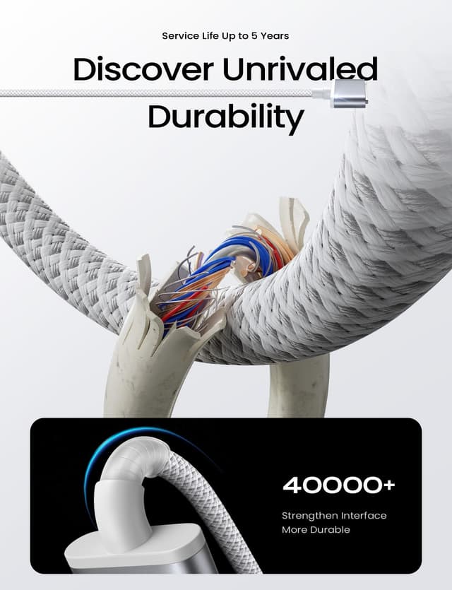 Detalle 2 de LISEN cavo di ricarica USB‑C con MagSafe 3 (2 m, 140 W) per MacBook Air e Pro compatibili