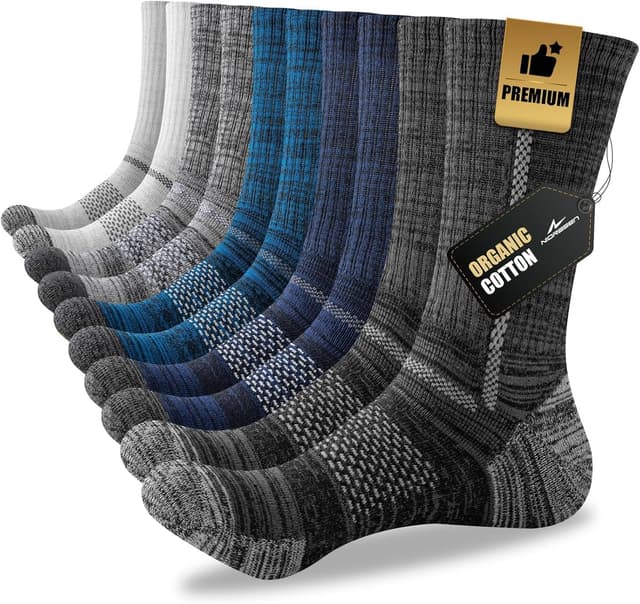 Detalle de Niorasen Men's Cotton Crew Socks, 5 Pairs