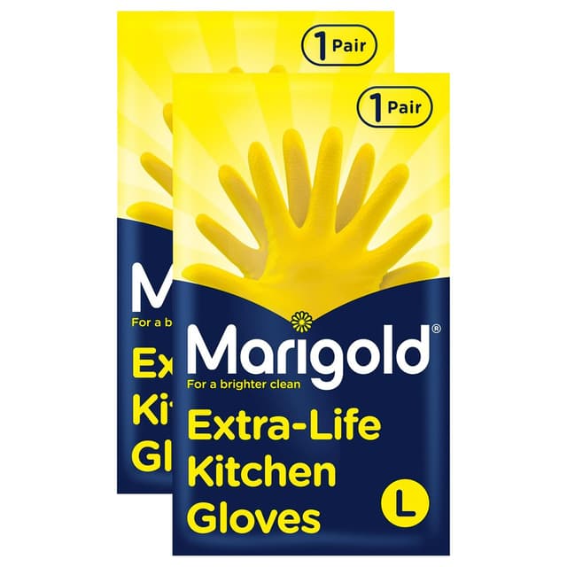 Detalle de Marigold Original Extra Life breathable kitchen gloves (Large) – bulk pack of 12