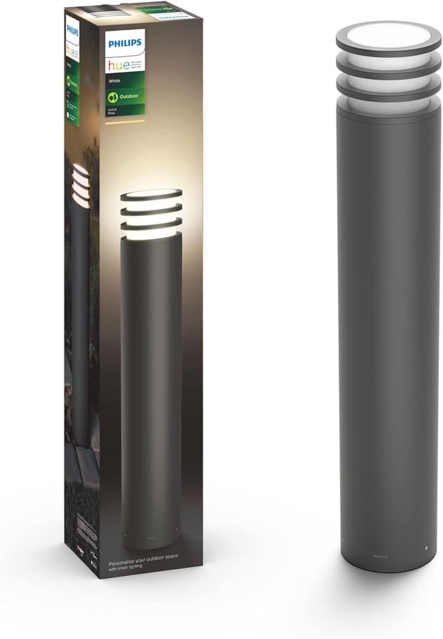 Detalle 2 de Philips Hue White Paletto LED smart per esterni Lucca Luce Bianca Calda, antracite (IP44)