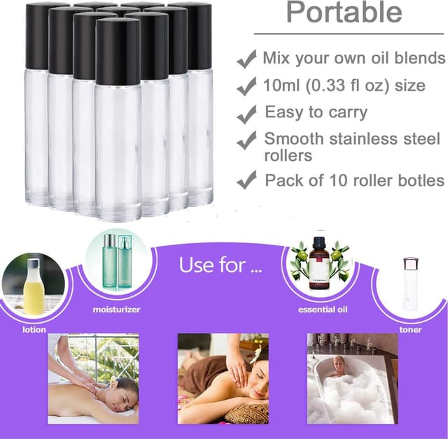 Thumbnail 6 de Yalbdopo Essential Oil Roller Bottles – 10ml, 10 Pcs