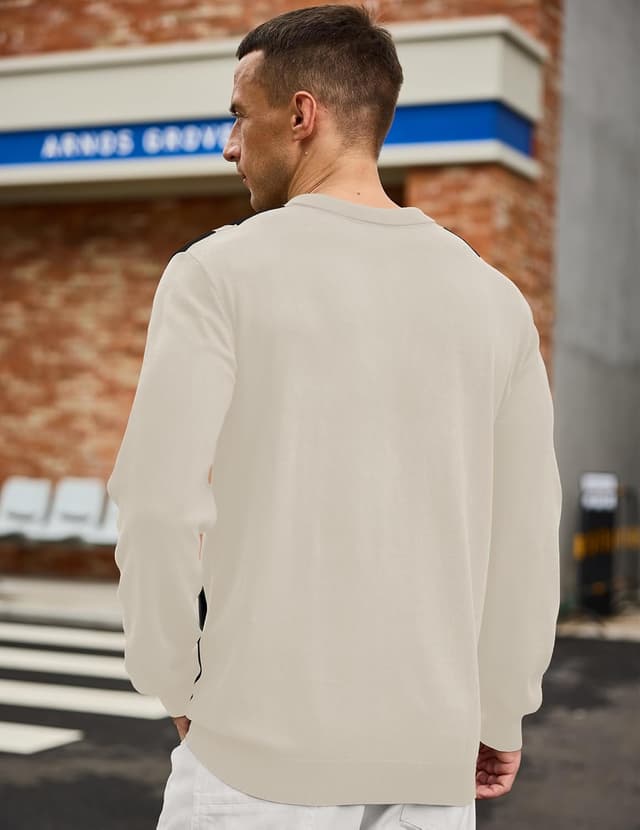 Detalle 2 de CTU Men’s Quarter Zip Striped Polo Jumper (Knitted Sweater) long sleeve, M–3XL