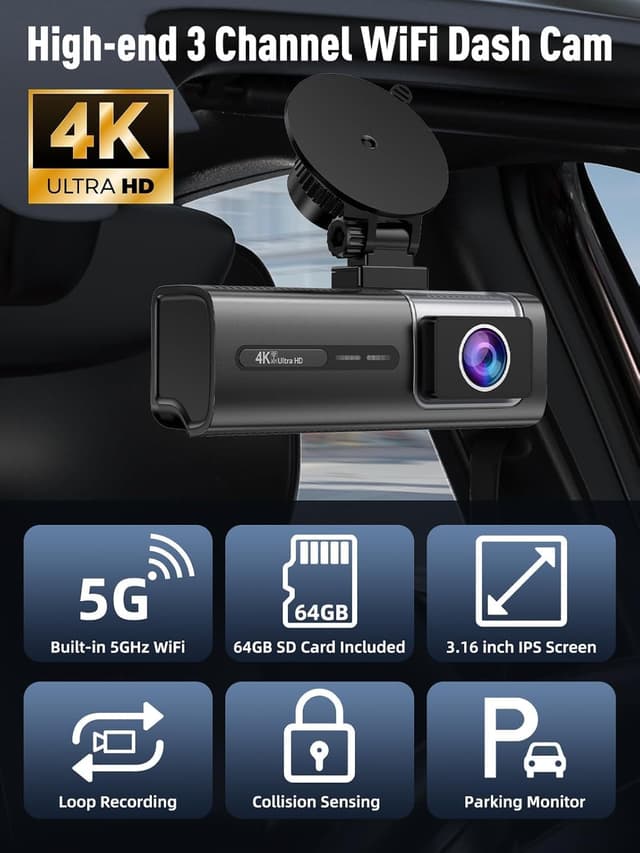 Detalle 2 de 3 Channel 5G WiFi Dash Cam 64GB