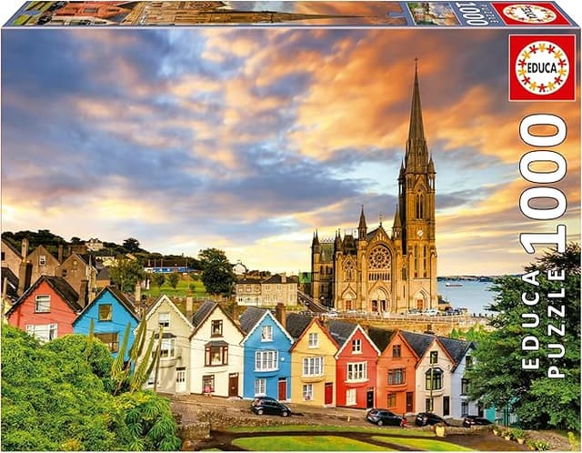 Detalle de Educa - Catedral de Cobh Irlanda 🏰 1000 Piezas, 68x48 cm, Incluye Cola