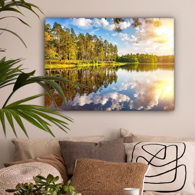 Thumbnail 5 de Tableau toile 70x50 Eau Arbres nature