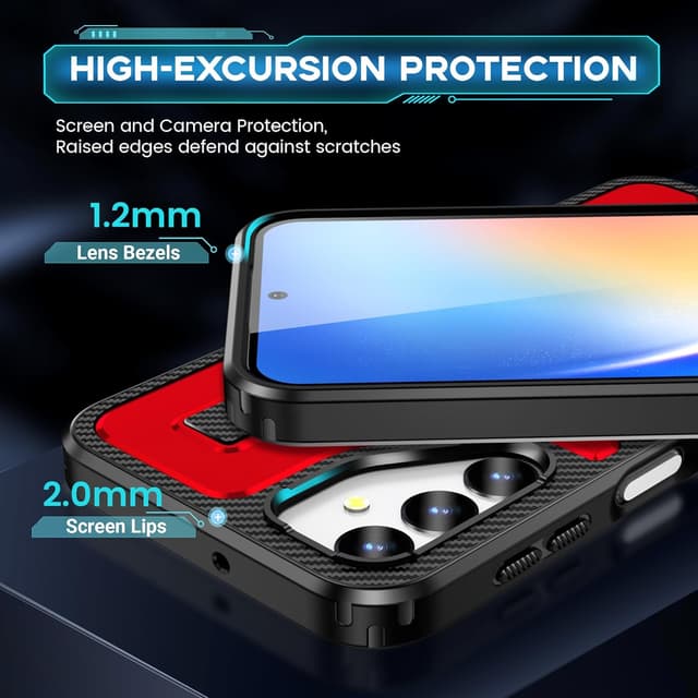 Detalle de Tuvror coque pour Samsung Galaxy A24 5G/4G avec support et anneau rotatif 360°