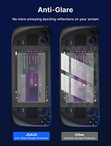 Detalle de JSAUX Protector de pantalla anti-reflejos para Steam Deck LCD y OLED (2 piezas) con cristal templado mate
