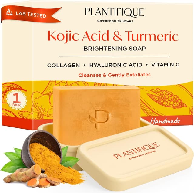 Imagen de PLANTIFIQUE Turmeric & Kojic Acid Soap 1 barre en OfertitasTOP