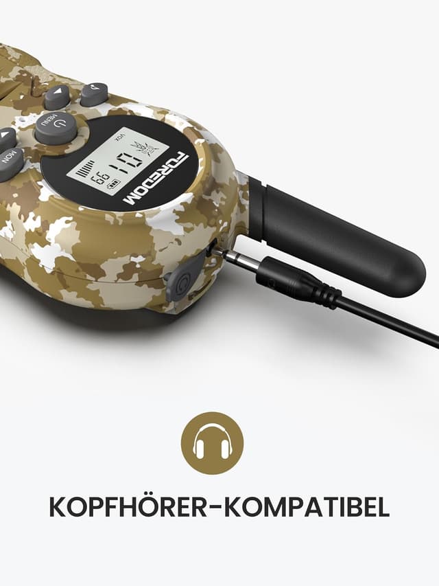 Detalle de FOREDOM Walkie-Talkies für Kinder (2er-Set) mit 8 Kanälen, bis zu 3 km Reichweite – ab 3 Jahren