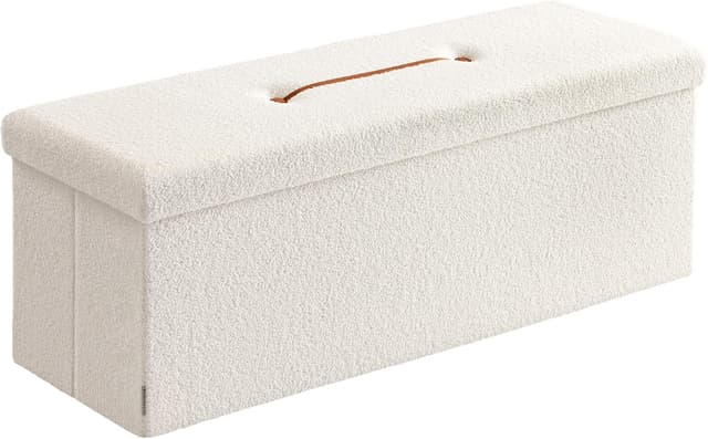 Imagen de SONGMICS Tabouret de Rangement LSF097W01V1 blanc crème en OfertitasTOP
