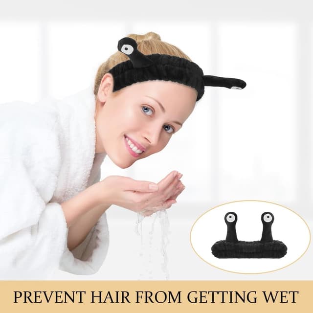 Detalle de LOPHE lot de 3 bandeaux de lavage visage en polaire corail doux (forme escargot)