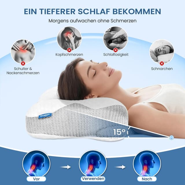 Detalle 2 de Dozion Memory Foam Nackenkissen 10/13 cm
