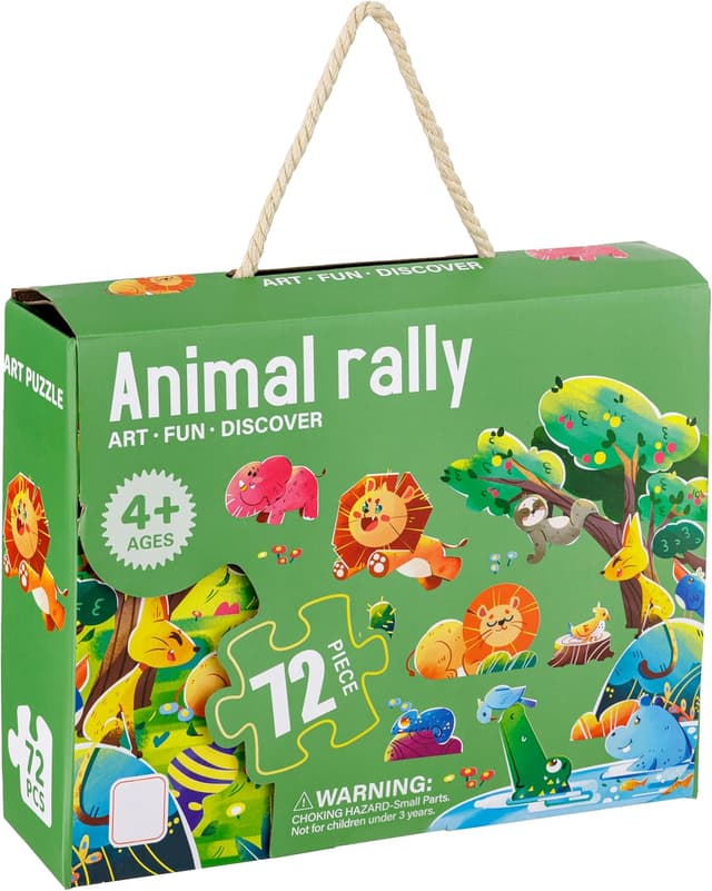 Detalle de Baroni Toys Puzzle per Bambini Animal Rally da 72 pezzi (4+) 90x60 cm