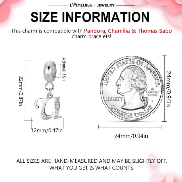 Detalle 2 de U-Initialen Charms 925 Sterling Silber