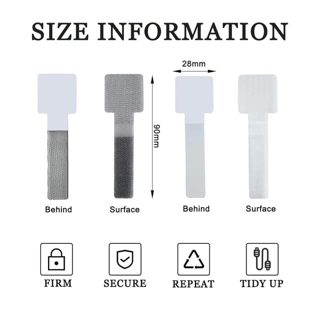 Detalle 2 de AABDTYYD 40 Stück Selbstklebende Kabelbinder