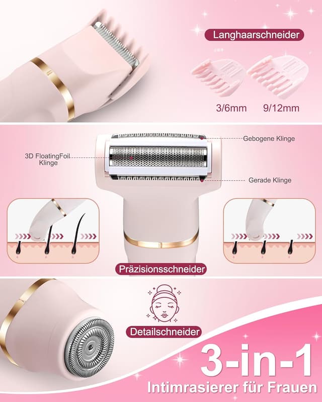 Detalle 2 de RAXMETRY 3‑in‑1 Intimrasierer wiederaufladbar