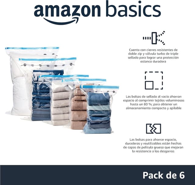 Thumbnail 1 de Amazon Basics bolsas de vacío con cremallera, set de 6