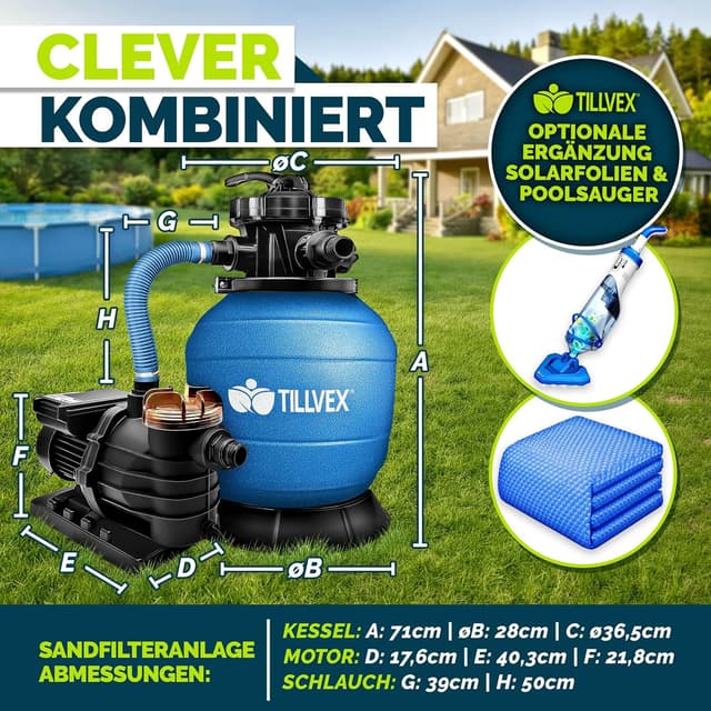 Detalle 2 de tillvex Sandfilteranlage Pool 13200 L/h