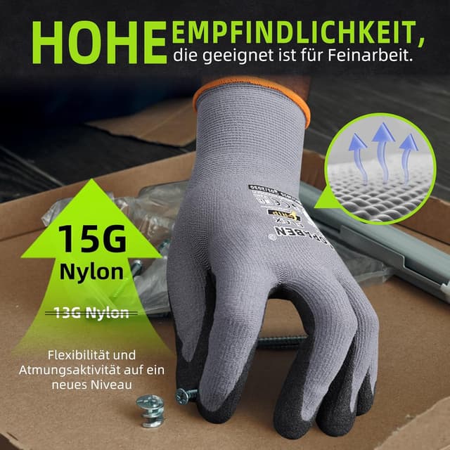 Thumbnail 4 de Nopaben 6Paar Arbeitshandschuhe Größe 10