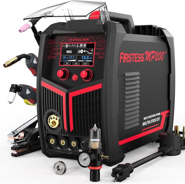 Imagen de YESWELDER FIRSTESS MP200 5-in-1 Multi Process Welder (Plasma Cutter + Gas MIG + Flux Core MIG + Lift TIG + Stick) en OfertitasTOP