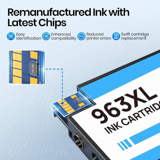 Detalle de Gureef 963 / 963XL Ink Cartridges Multipack (4-Pack) compatible with HP 9010 series