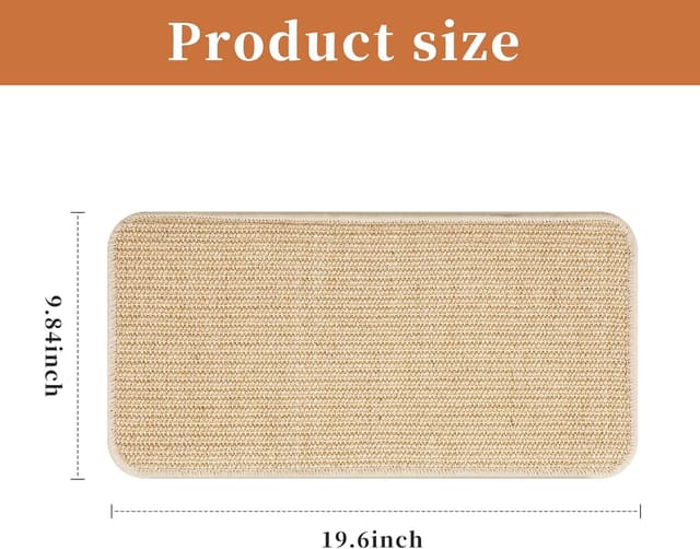 Detalle 2 de HAOYULUO 3er Kratzmatte Katze aus Sisal (50 x 25 cm) – Kratzbrett zum Schutz von Möbeln & Teppichen