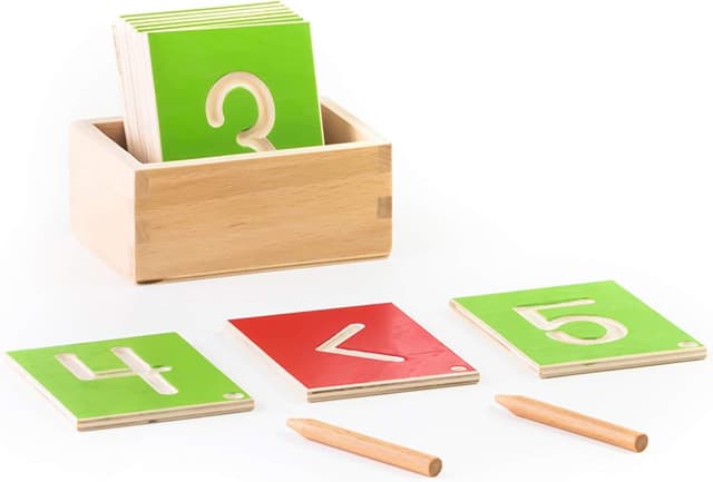 Detalle de BSM Edufun Montessori – Tracer les Chiffres (16 pièces en bois) dès 4 ans, EF 12056