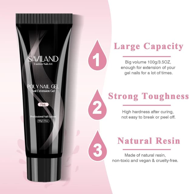 Detalle 2 de Saviland Poly Nail Extension Gel 100 ml