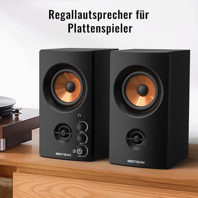 Thumbnail 6 de BESTISAN Aktive Regallautsprecher mit Bluetooth- und RCA-Eingang (3 Zoll) für PC, Desktop & Gaming
