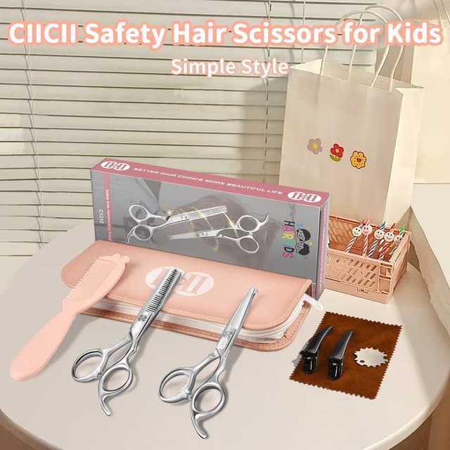 Thumbnail 6 de CIICII Kids Hair Scissors Set safety round tips ✂