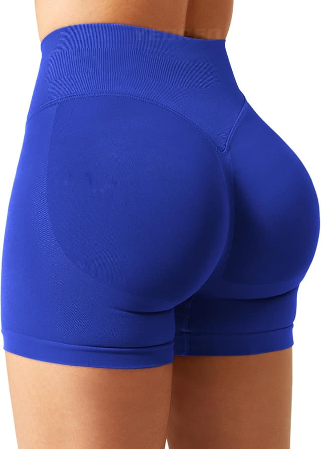 Detalle de YEOREO SoftHue Damen Sport-Shorts mit Invisible Scrunch Butt (4,5"), nahtlos & atmungsaktiv