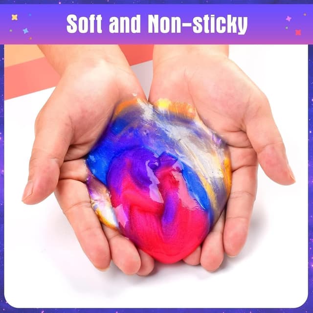 Detalle 2 de 48 Pack Fluffy Galaxy Slime kit — party favours for kids