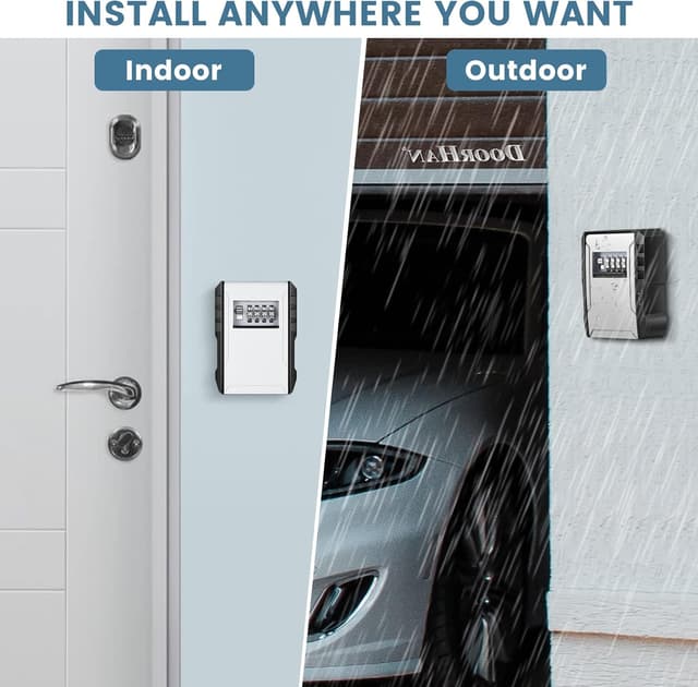 Thumbnail 6 de Mejasg wasserdichter Schlüsseltresor mit 4-stelligem Zahlencode und abnehmbaren Haken