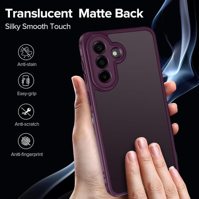 Detalle 2 de ivoler Cover per Samsung Galaxy A57 5G con 2 pellicole in vetro temperato, rosso vino – protezione opaca traslucida e protezione fotocamera